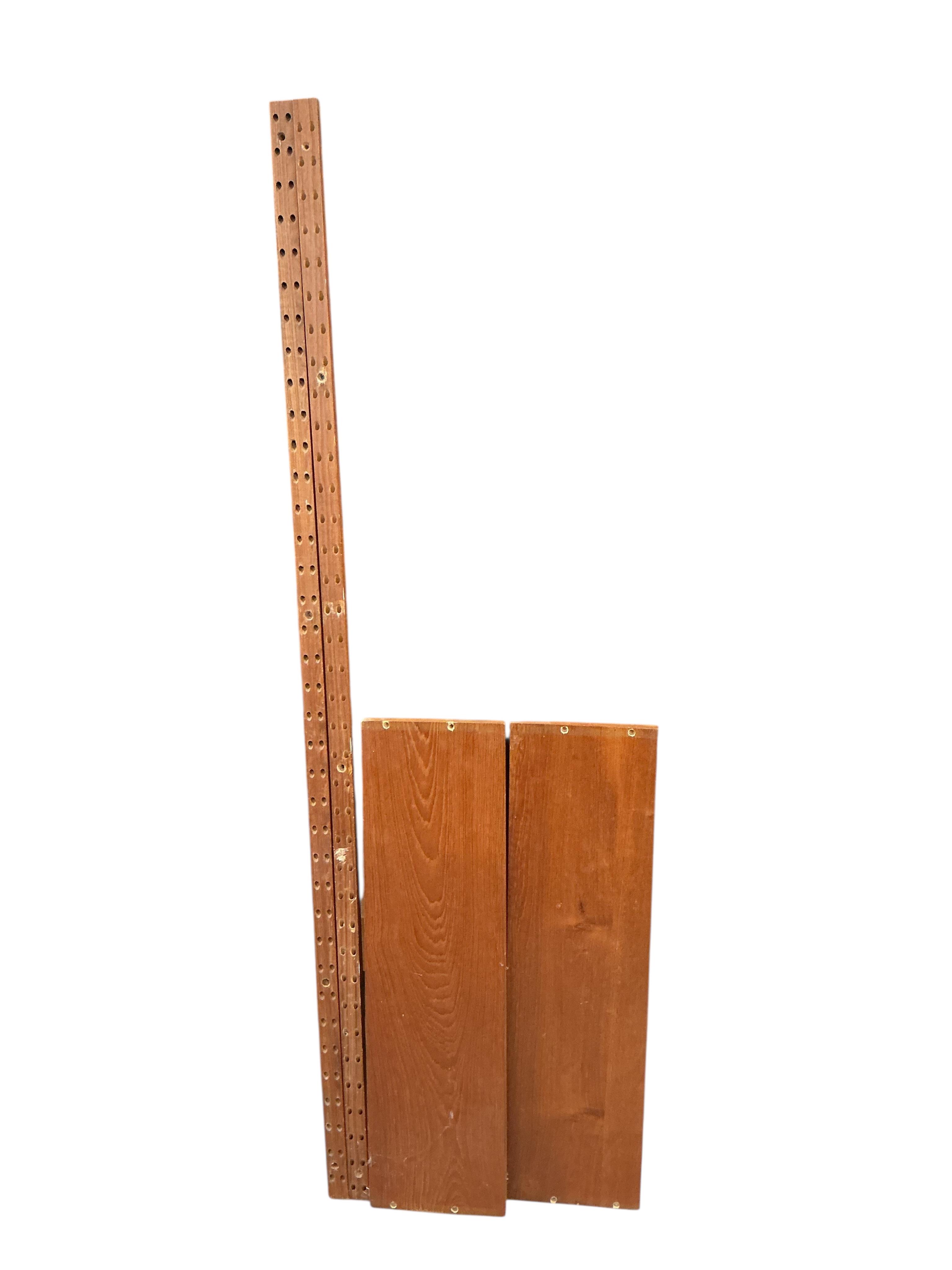 A Poul Cadovius Royal System teak three section wall system, width 80cm, depth 46cm, height 159cm